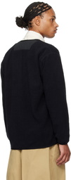 Comme des Garçons Homme Black Boa & Taffeta Cardigan