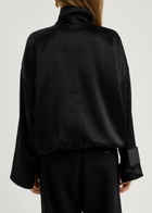 Esse Studios Archie Satin Bomber Jacket Black