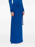 Jade Cropper Blue Cut-Out Jersey Maxi Skirt