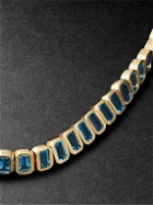 42 Suns - 14-Karat Gold Blue Topaz Tennis Bracelet - Blue