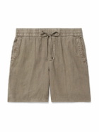 James Perse - Straight-Leg Garment-Dyed Linen Drawstring Shorts - Brown