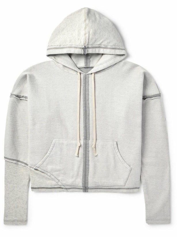 Photo: Greg Lauren - Frayed Cotton-Jersey Hoodie - Gray