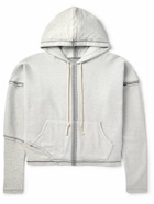 Greg Lauren - Frayed Cotton-Jersey Hoodie - Gray