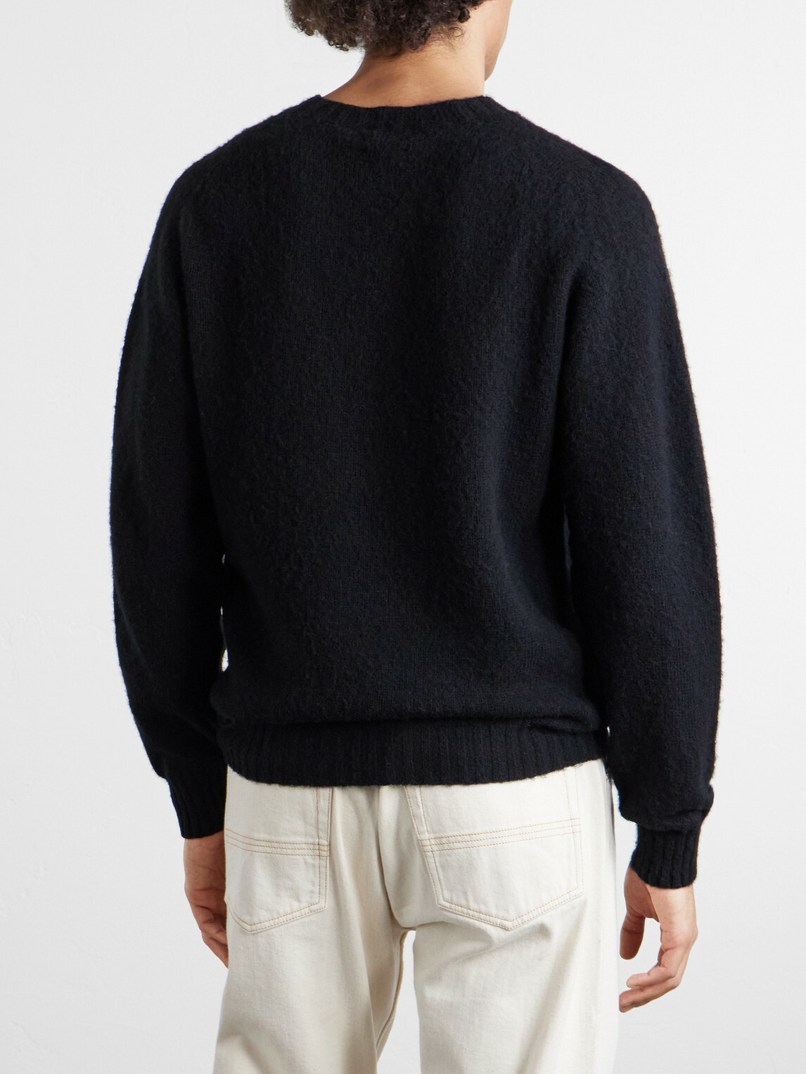 Drake's - Brushed-Wool Sweater - Black