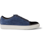 Lanvin - Cap-Toe Suede and Patent-Leather Sneakers - Blue