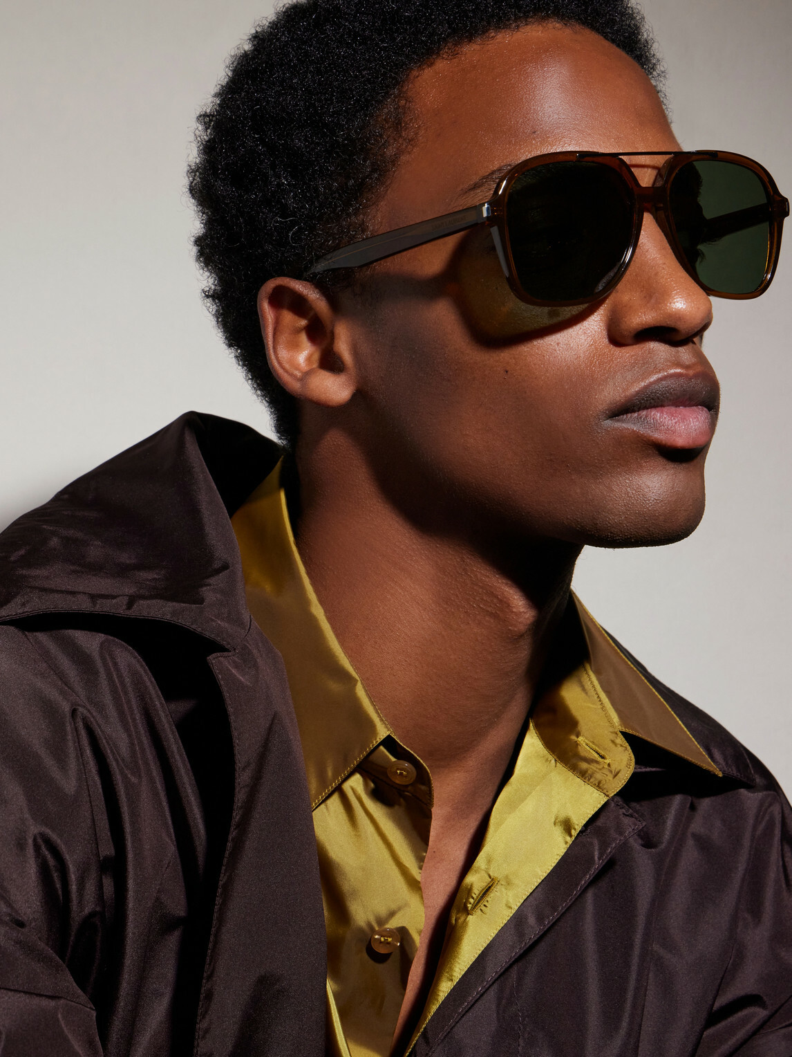SAINT LAURENT - Squared-Frame Acetate Sunglasses