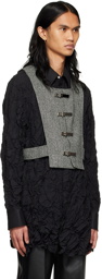 CALVINLUO Black Wool Vest