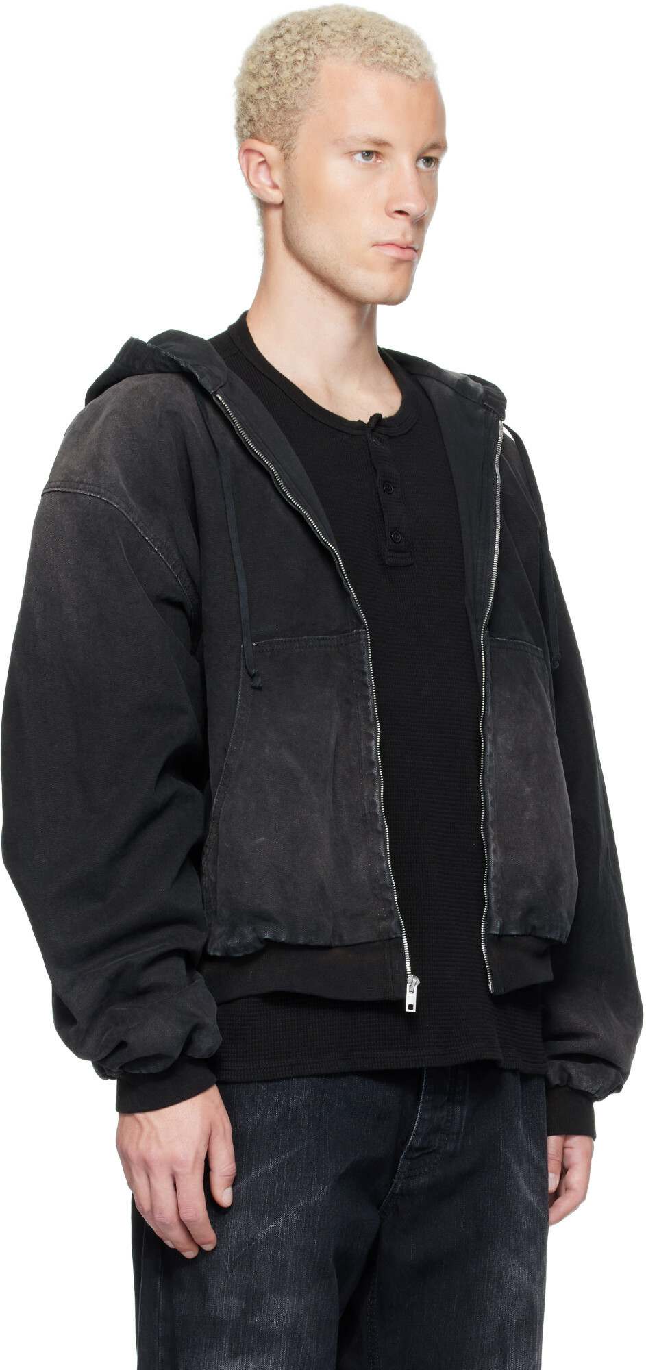 ALEXANDER DIGENOVA Black Underground Canvas Jacket