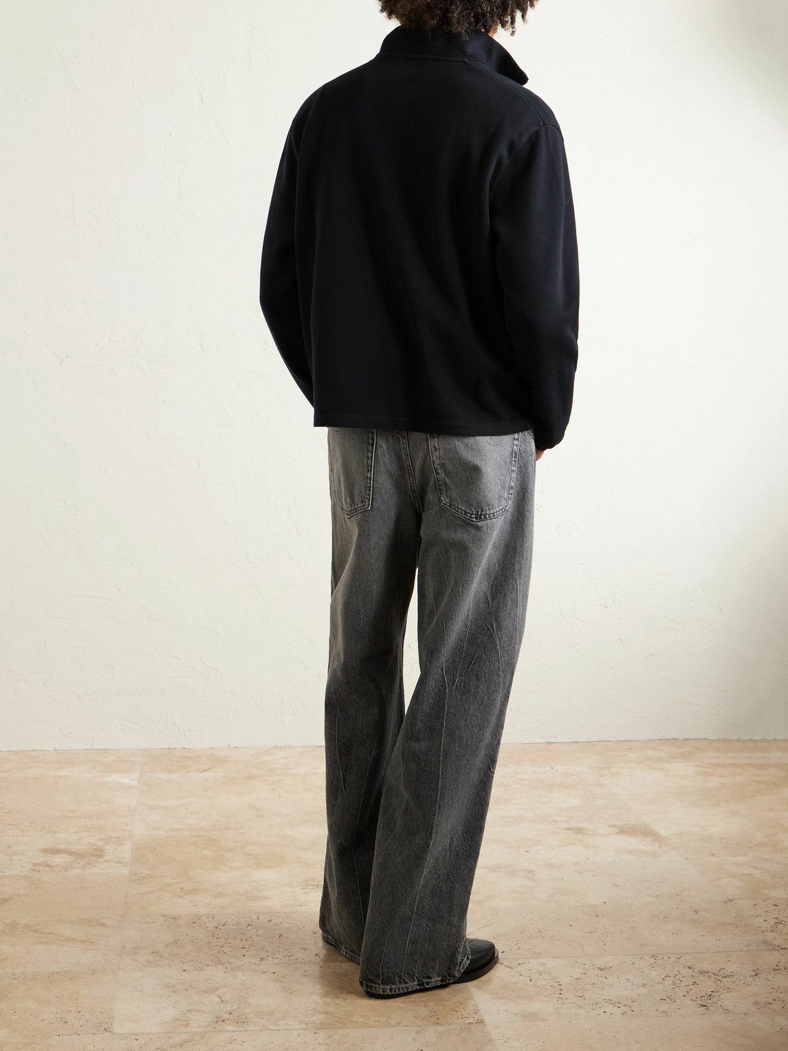 Our Legacy - Cropped Cotton-Jersey Zip-Up Sweatshirt - Black Our