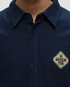 Adish The Inoue Brothers Garment Dyed Button Up Shirt Blue - Mens - Longsleeves