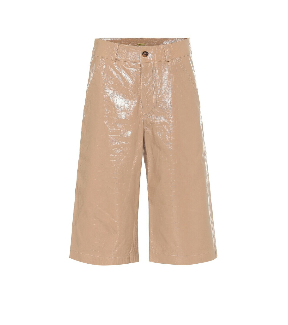 Dodo Bar Or High-rise leather Bermuda shorts