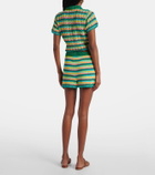 Anna Kosturova Striped crochet cotton shorts