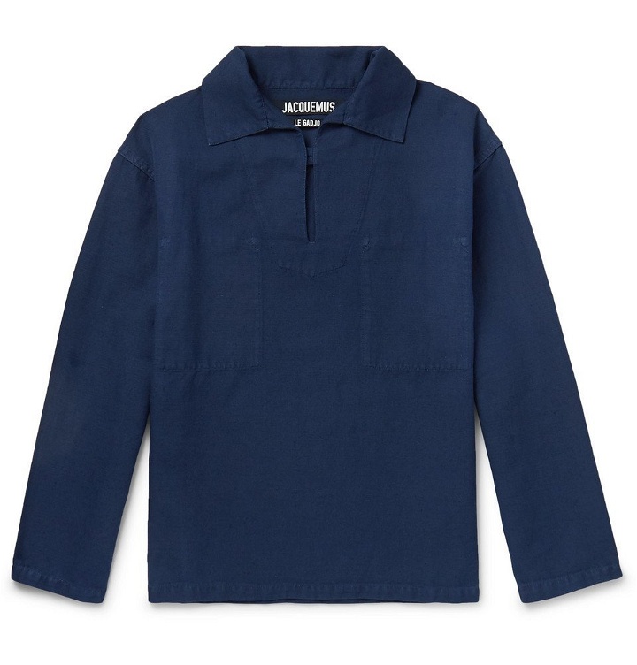 Photo: Jacquemus - Le Marin Linen and Cotton-Blend Half-Placket Shirt - Blue