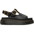 Dr. Martens Black Dunnet Flower Full Grain Leather Sandals