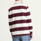 Polo Ralph Lauren Men's Stripe Rugby Shirt in Classic Wine/Trophy Cream