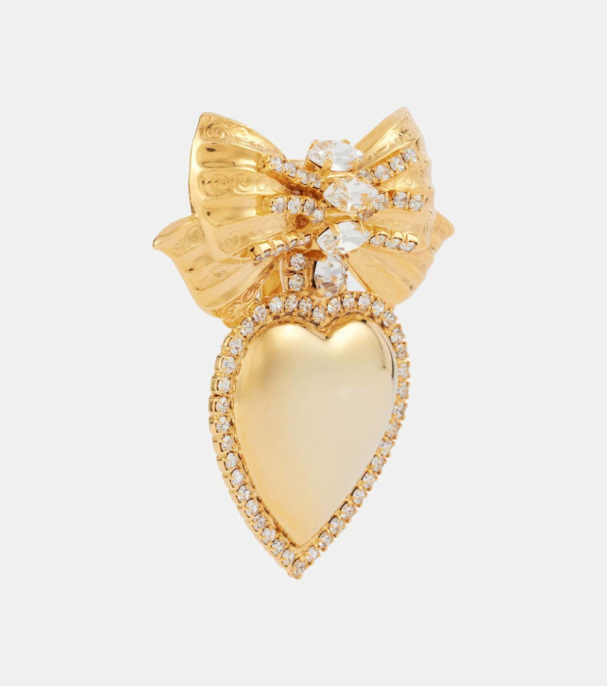 Alessandra Rich Heart embellished clip-on earrings