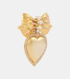 Alessandra Rich Heart embellished clip-on earrings