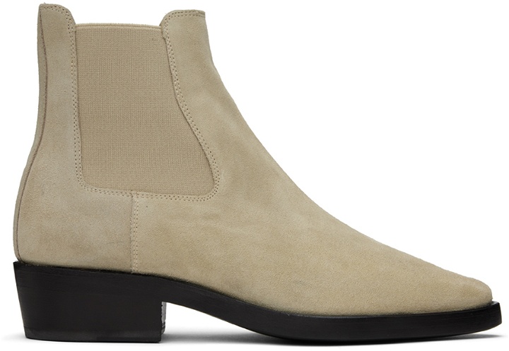 Photo: Fear of God Beige Slip-On Boots