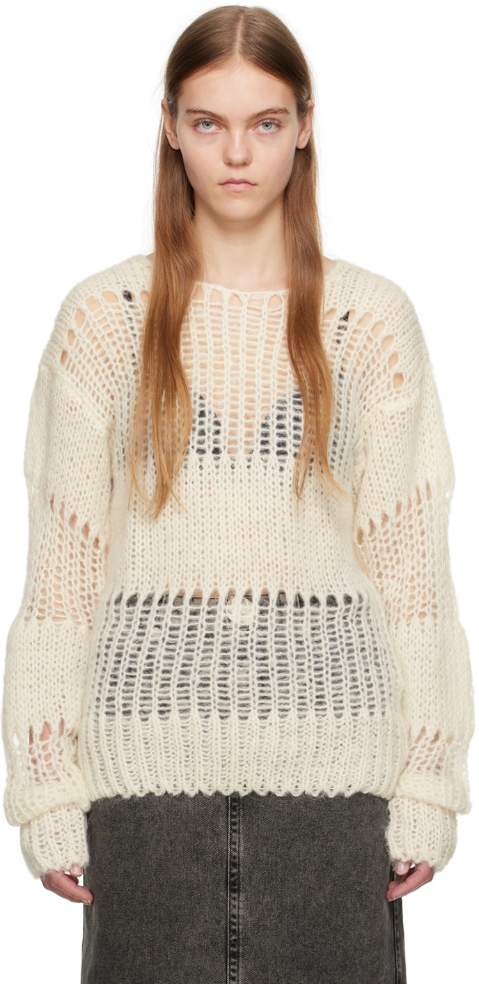 OPEN YY SSENSE Exclusive White Netted Sweater