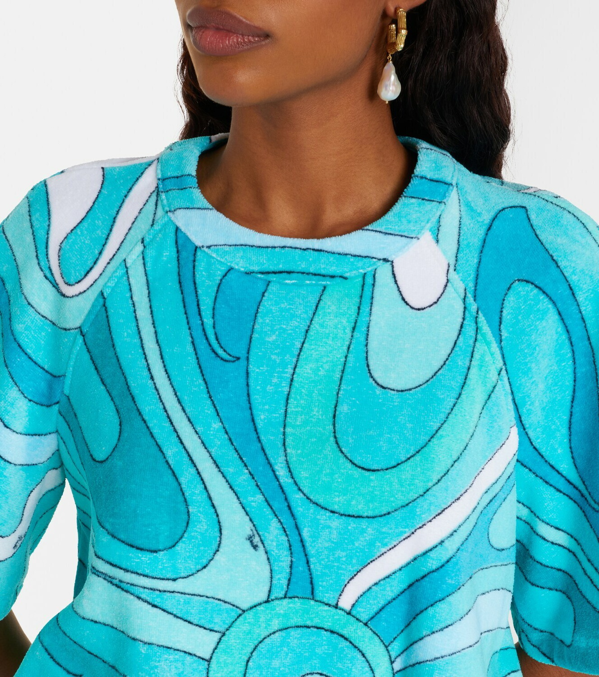Pucci Iride cotton terry crop top