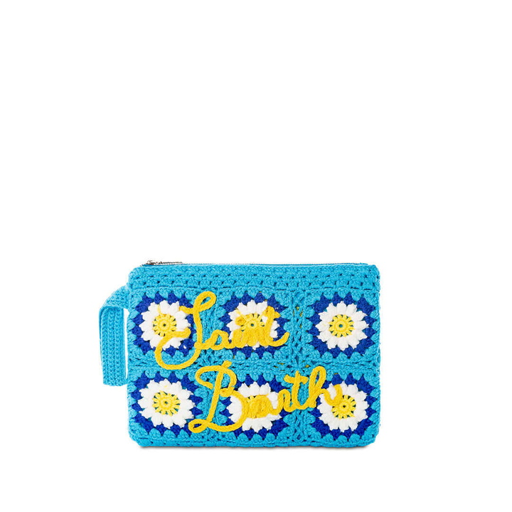 Photo: MC2 Saint Barth Parisienne Crochet Pouch Bag With Daisy Embroidery