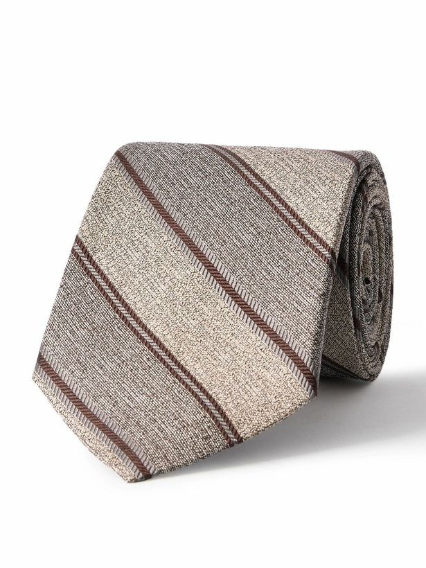Photo: Loro Piana - Yale 8cm Striped Silk-Jacquard Tie