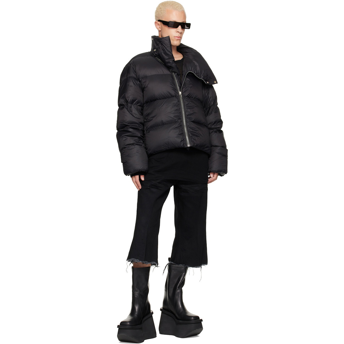 Rick Owens Black Tower Bolan Cutoff Jeans