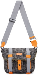 Kenzo Grey & Orange Small Jacquard Messenger Bag