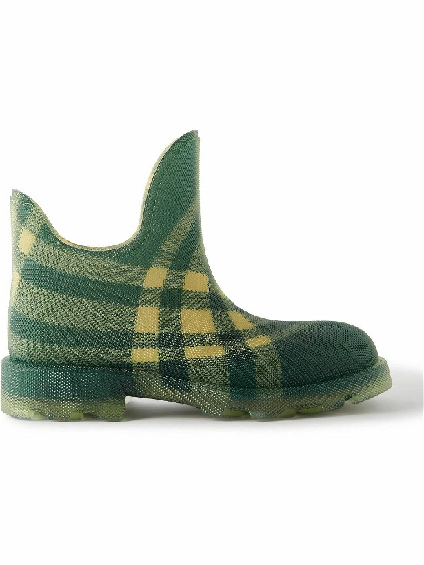 Photo: Burberry - Checked Rubber Ankle Boots - Green