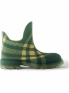 Burberry - Checked Rubber Ankle Boots - Green