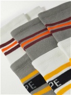 Comfy Outdoor Garment - Reversible Striped Cotton-Blend Socks