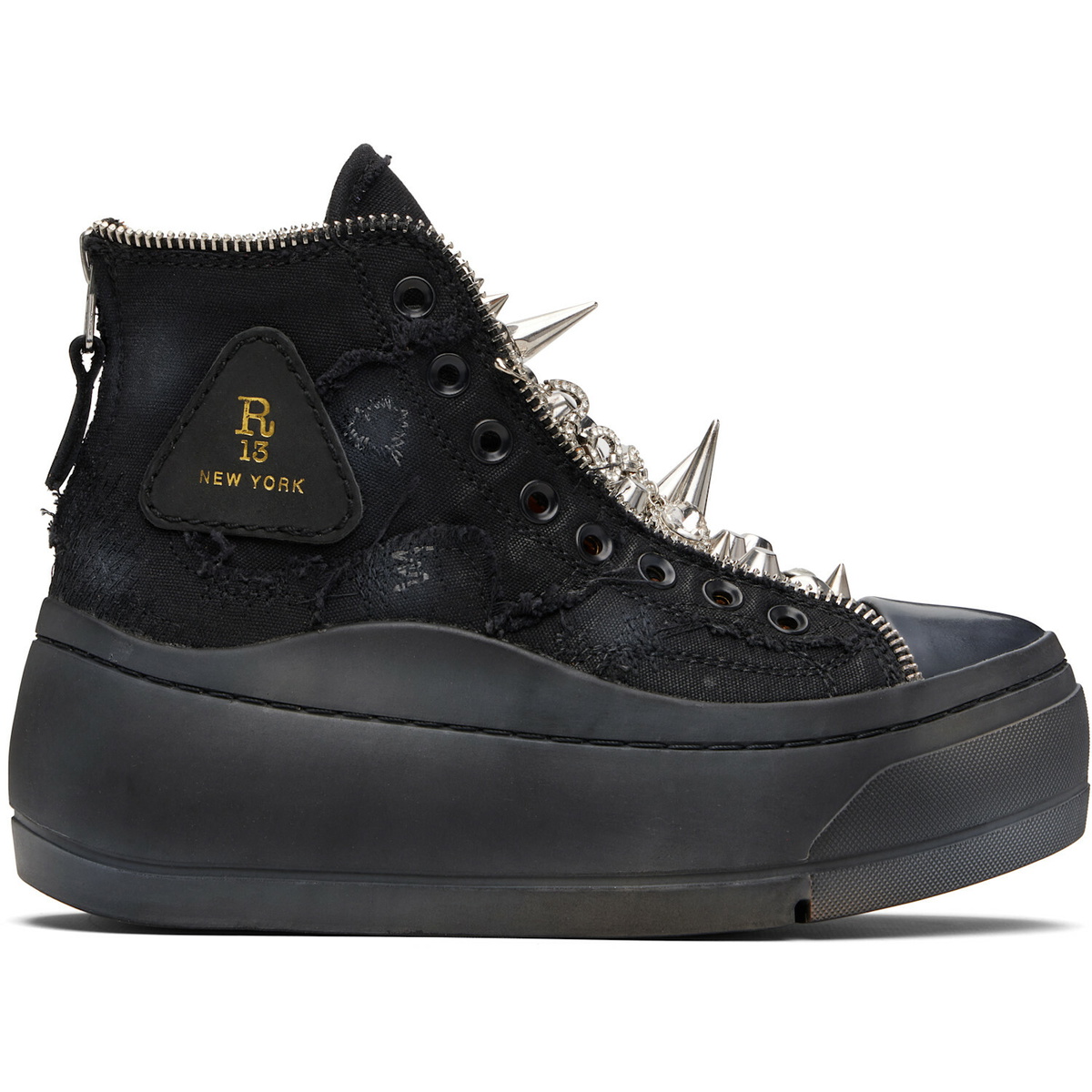R13 Black Lace Free Kurt High Top Sneakers