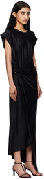 Rabanne Black Wrap Midi Dress