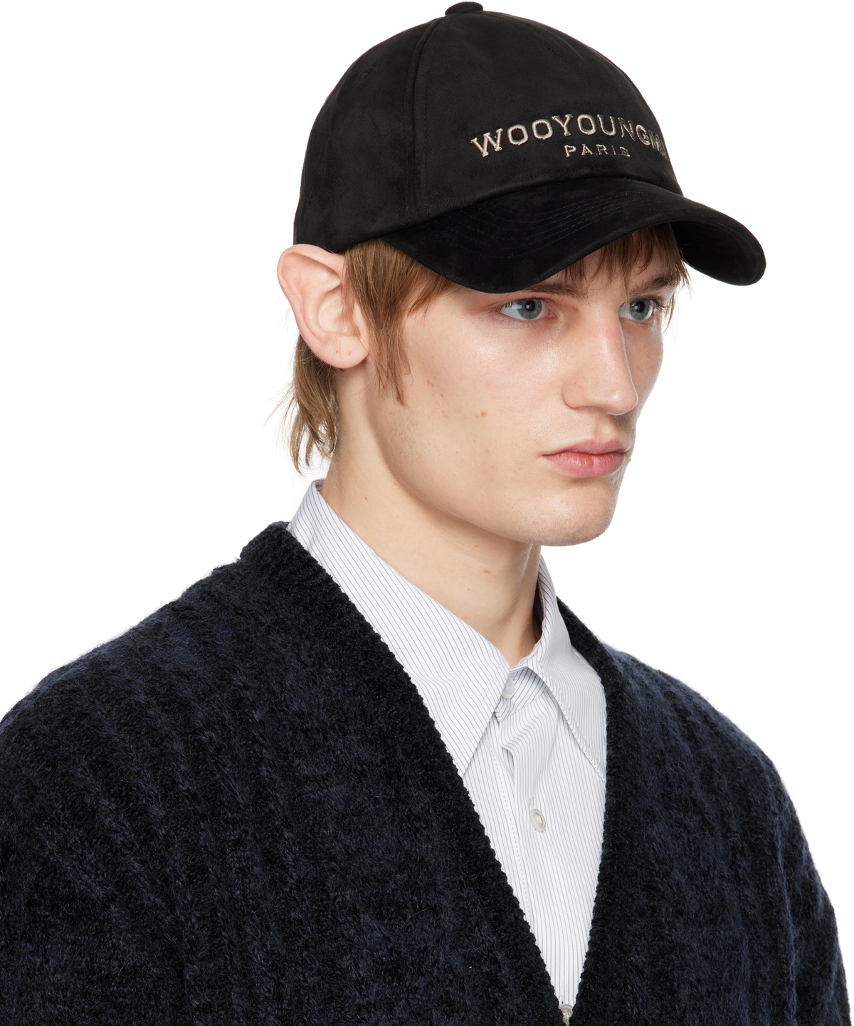 WOOYOUNGMI Black Embroidered Ball Cap
