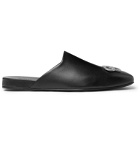 Balenciaga - Embellished Leather Backless Loafers - Black
