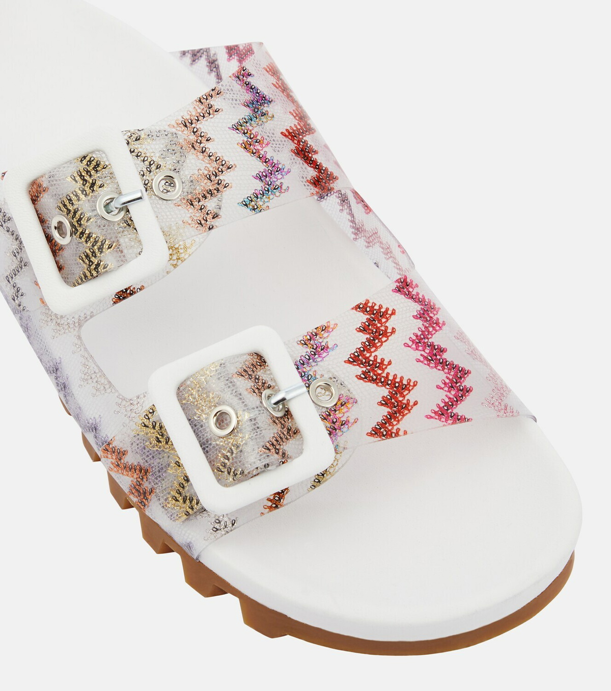 【Missoni】 Zig Zagレザー wedgeサンダル Missoni Zig Zag Leather Wedge Sandals in Black | Lyst