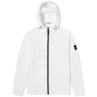 Stone Island Men's Brushed Cotton Canvas Hooded Overshirt in White