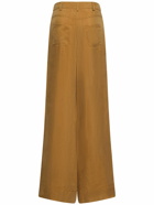 ALBERTA FERRETTI High Rise Washed Twill Wide Pants