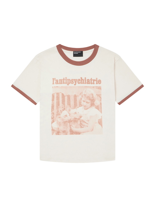 Photo: Enfants Riches Déprimés - L'Antipsychiatrie Printed Cotton-Jersey T-Shirt - Neutrals