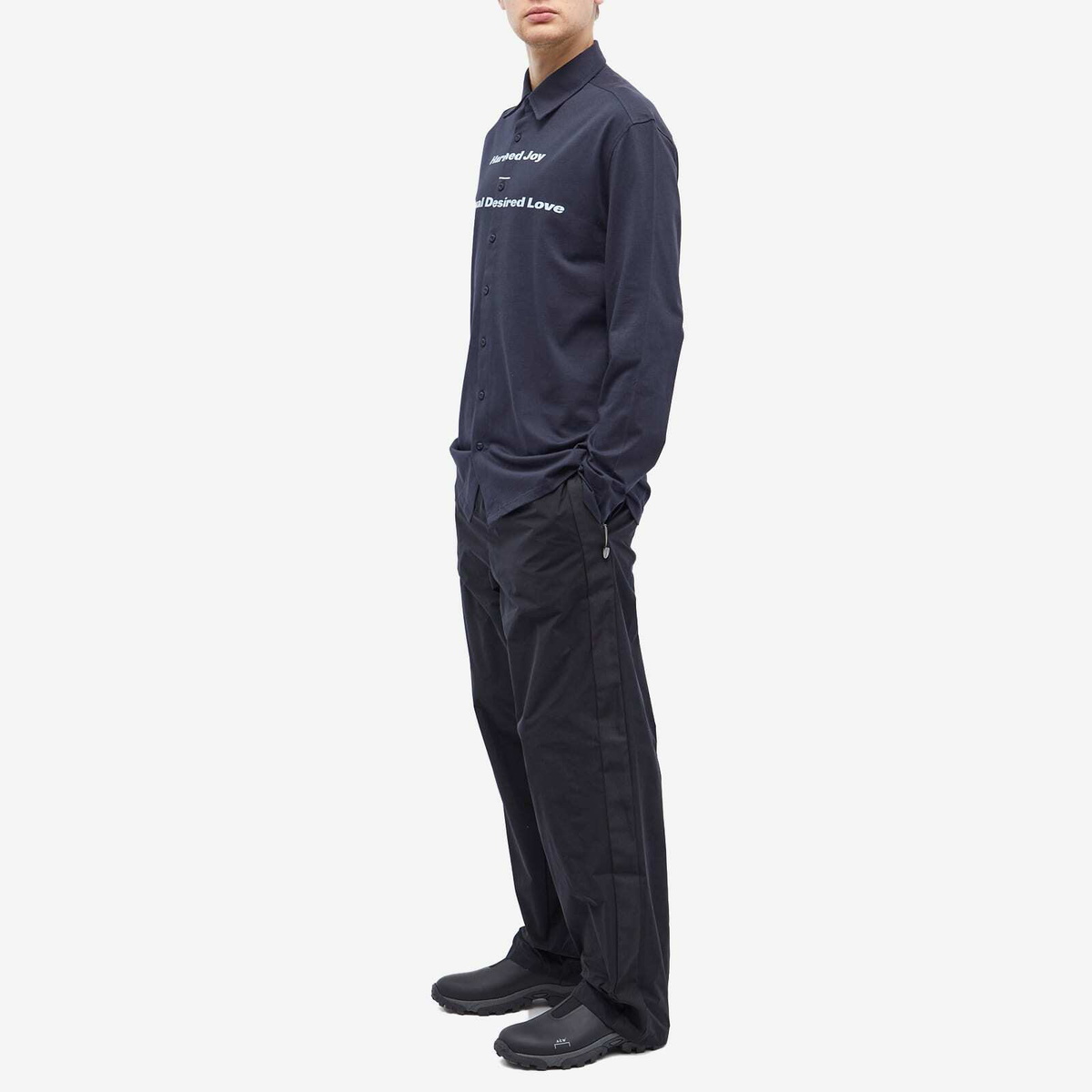 Fred Perry Men's x Raf Simons Printed Jersey Shirt in Navy