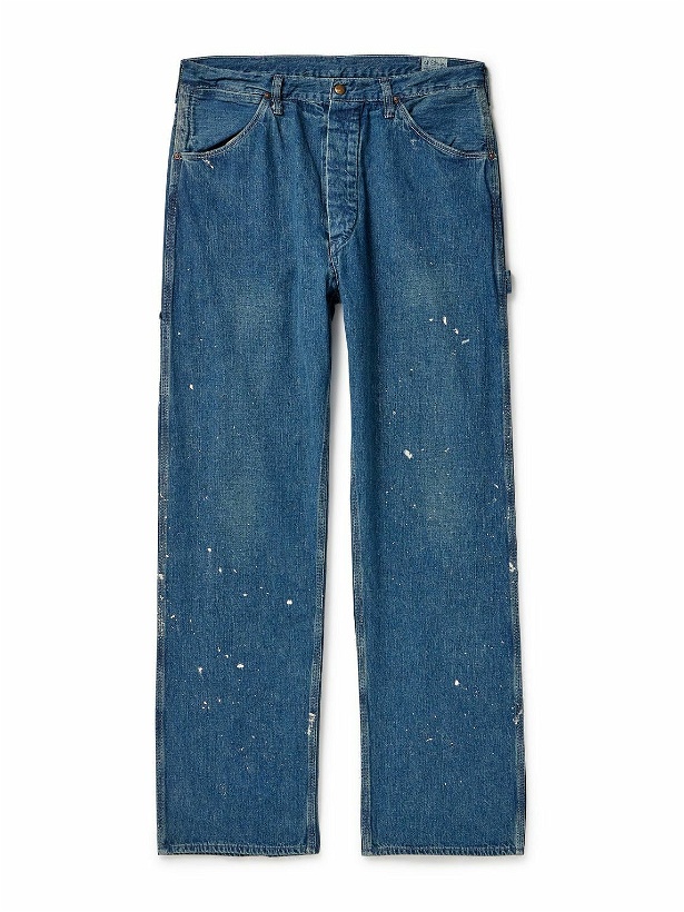 Photo: OrSlow - Paint-Splattered Straight-Leg Selvedge Jeans - Blue
