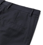 Deveaux - Navy William Tapered Pleated Twill Trousers - Blue
