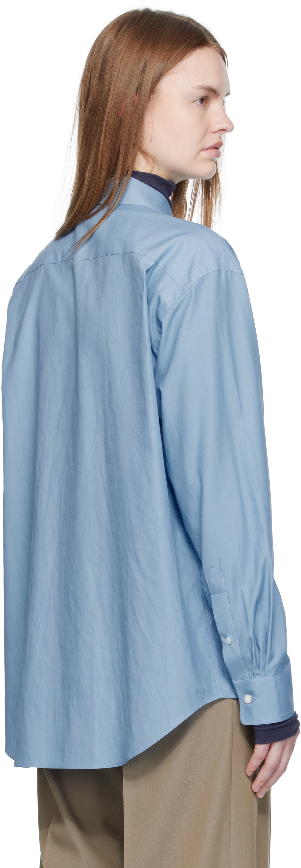AURALEE Blue Washed Finx Twill Shirt
