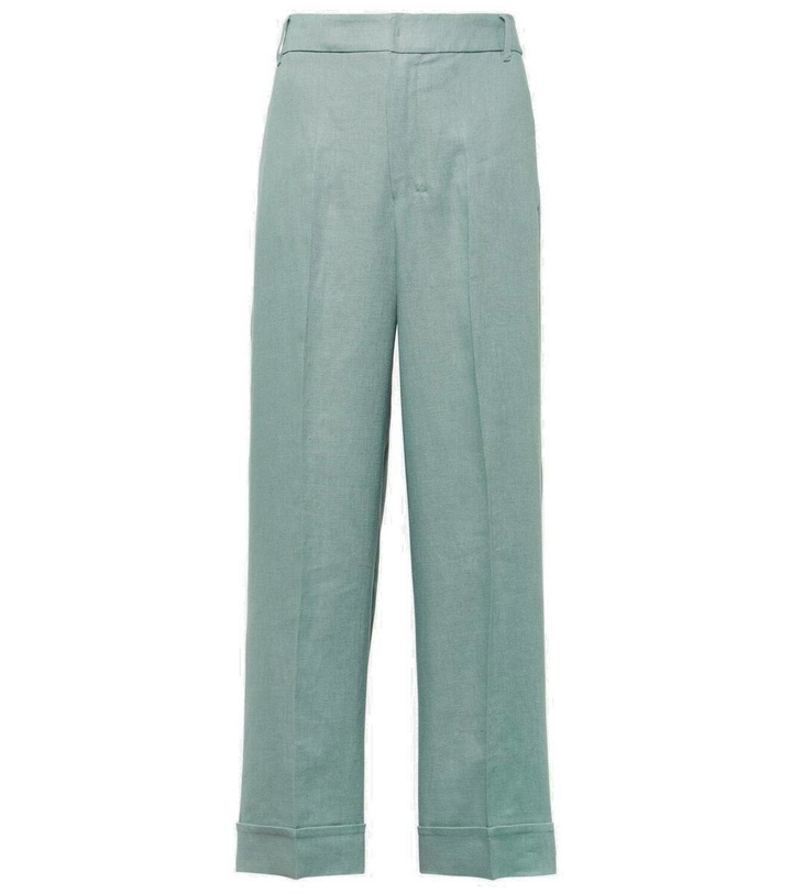 Photo: 'S Max Mara Salix linen canvas palazzo pants