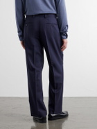 Mr P. - Wide-Leg Pleated Wool Suit Trousers - Blue