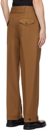 Emporio Armani Brown Creased Trousers
