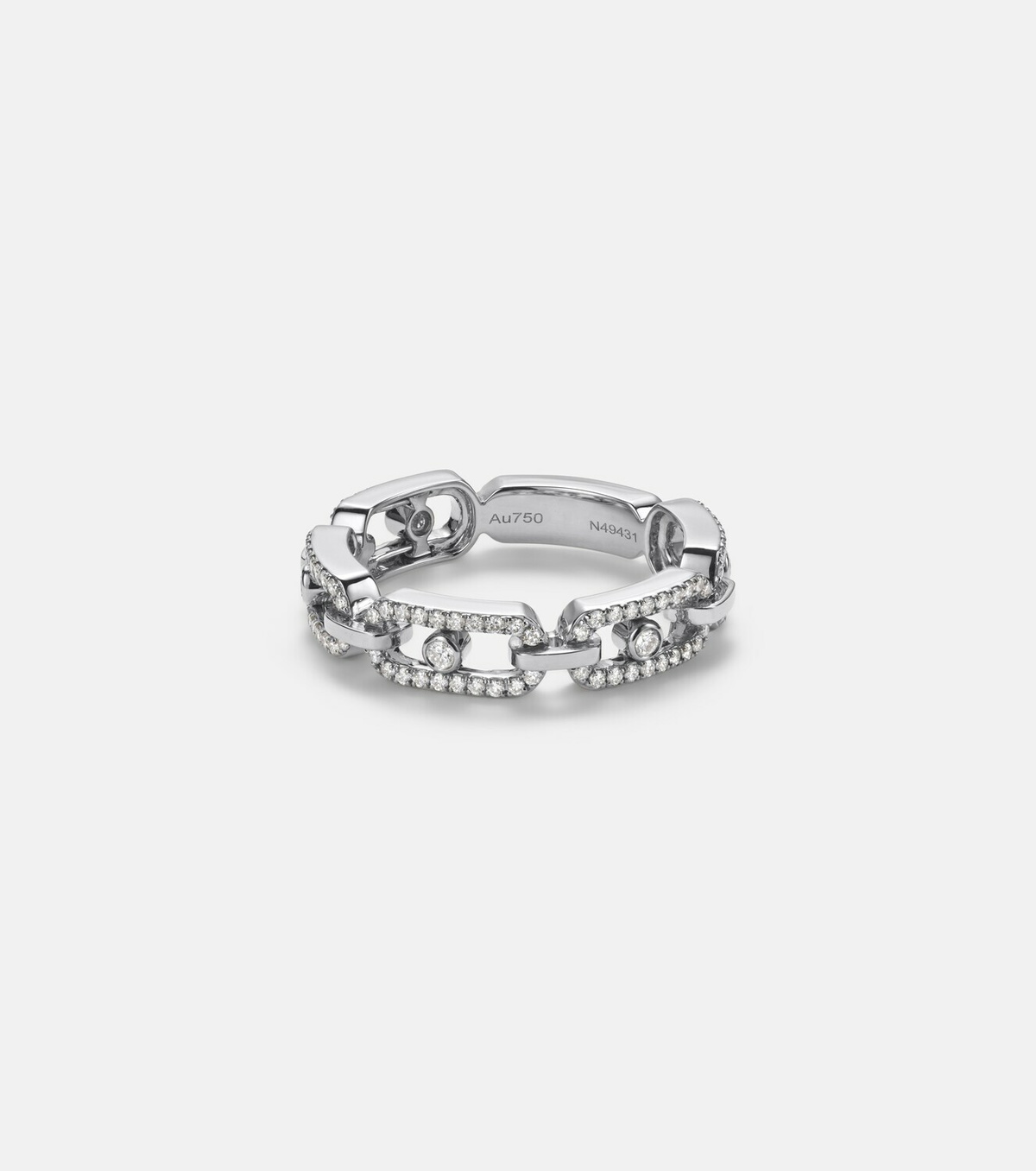 Messika Move Link 18kt white gold ring with diamonds