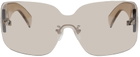 Blumarine Brown Rimless Sun Mask Sunglasses
