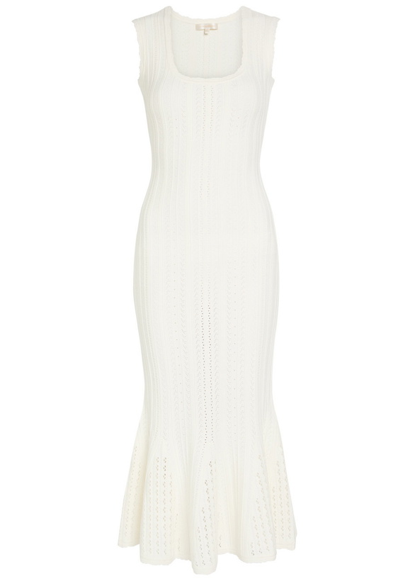 Photo: Loveshackfancy Tayleen Pointelle-knit Midi Dress White