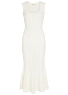 Loveshackfancy Tayleen Pointelle-knit Midi Dress White